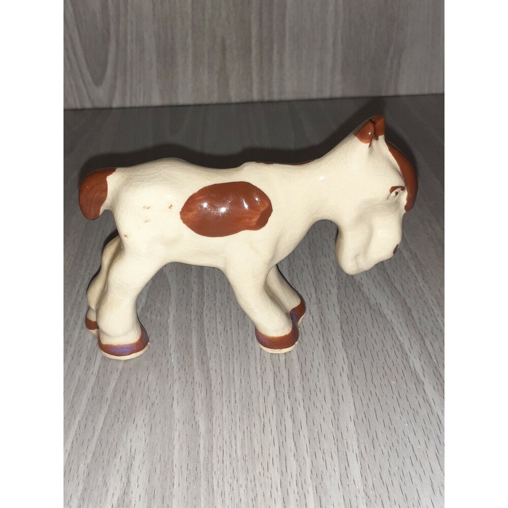 Vtg Porcelain Horse Donkey Figurine Made In Japan Brown Spots